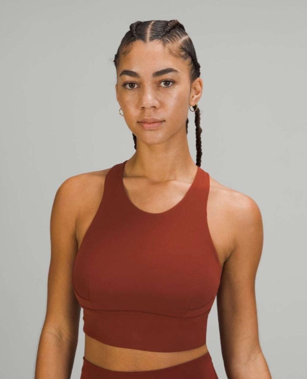 Lululemon Rust Red Racerback Longline Sports Bra Yoga Training Activewear Size 6